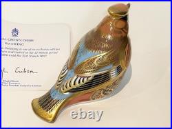 BOXED & Signed Ltd Edition Royal Crown Derby SINCLAIRS WAXWING Paperweight