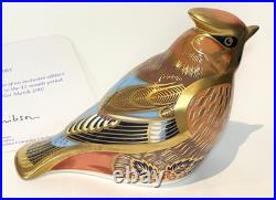 BOXED & Signed Ltd Edition Royal Crown Derby SINCLAIRS WAXWING Paperweight