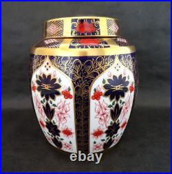 Beautiful ROYAL CROWN DERBY Large GINGER Jar OLD IMARI #1128 Dated 1983 7 Tall