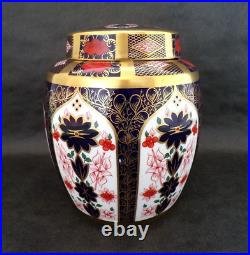 Beautiful ROYAL CROWN DERBY Large GINGER Jar OLD IMARI #1128 Dated 1983 7 Tall