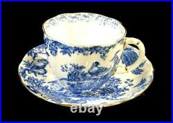 Beautiful Royal Crown Derby Blue Aves Cup And Saucer
