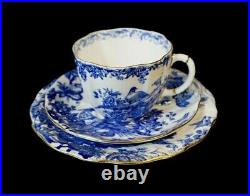 Beautiful Royal Crown Derby Blue Aves Trio