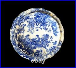 Beautiful Royal Crown Derby Blue Aves Trio