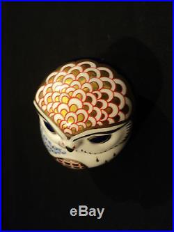 Beautiful Royal Crown Derby Traditional Imari Decorated Owl Figural Paperweight