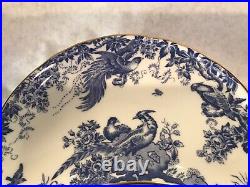 Blue AVES by ROYAL CROWN DERBY Porcelain Bone China Crescent Salad Plate 1984