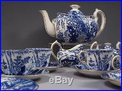 Blue Mikado Royal Crown Derby Coffee Tea Pot Set Cup Saucer Sugar Cream England