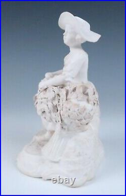 C. 1770 Derby Biscuit Porcelain Figure Summer Gardener English 18th C. Antique