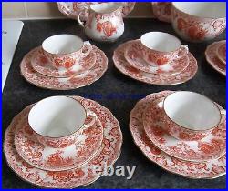 C1890s antique ROYAL CROWN DERBY china aesthetic 22 piece TEASET pattern 3918