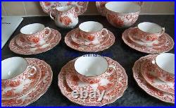 C1890s antique ROYAL CROWN DERBY china aesthetic 22 piece TEASET pattern 3918