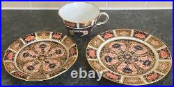 C1930s ROYAL CROWN DERBY china 1128 IMARI pattern CUP SAUCER PLATE TRIO 2 av