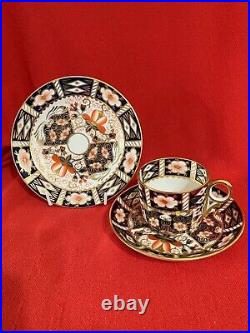 C1937 Royal Crown Derby coffee can demitasse trio Traditional pattern #2451