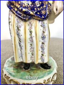 Circa 1860 RARE Royal Crown Derby Tinker And Companion Porcelain Figurines