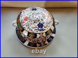 Circa 1877- 1889 Royal Crown Derby IMARI Bowl With Lid & Stand. 22k Gold