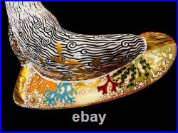 Collectible Royal Crown Derby large paperweight Sea Lion 4 1/2 H gold stopper