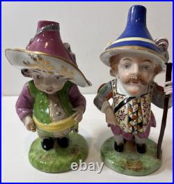 Crown Derby Mansion House Dwarfs, Matching Pair 7 Vtg Porcelain U-22B