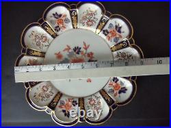 Crown Royal Derby Gold Trim Plate Blue Red White Floral Cabinet 9 (lot 453)