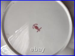 Crown Royal Derby Gold Trim Plate Blue Red White Floral Cabinet 9 (lot 453)