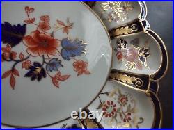 Crown Royal Derby Gold Trim Plate Blue Red White Floral Cabinet 9 (lot 453)