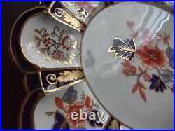 Crown Royal Derby Gold Trim Plate Blue Red White Floral Cabinet 9 (lot 453)