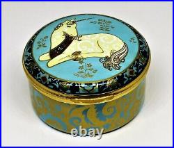 Crummles English Enamel Box- Unicorn & Jewels & Flowers Royal Crown Derby Le