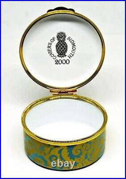 Crummles English Enamel Box- Unicorn & Jewels & Flowers Royal Crown Derby Le