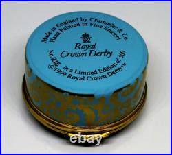Crummles English Enamel Box- Unicorn & Jewels & Flowers Royal Crown Derby Le