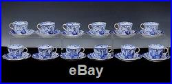 ENORMOUS 104pc ROYAL CROWN DERBY BLUE MIKADO CHINESE SCENIC DINNERWARE LOT N/R