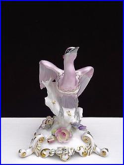 Exquisite Vintage Royal Crown Derby Pink Chelsea Bird Figurine 22kt Gold