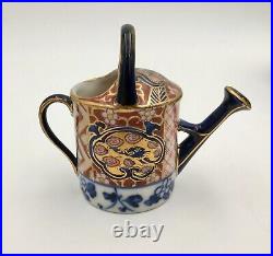 Early Crown Derby Hand Painted Imari Miniature Watering Can
