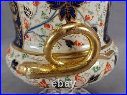 Early Derby Hand Painted Orange Cobalt Gold Imari Floral Urn Circa 1806-1825