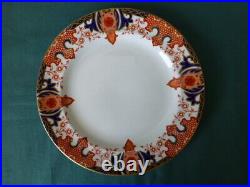Eight Antique Royal Crown Derby England Imari Luncheon Plates