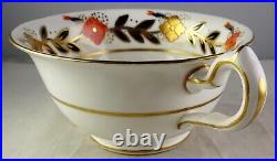 Eight Royal Crown Derby Asian Rose Cups (only) Duesbury Shape Floral Band Gold