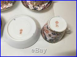 English Royal Crown Derby Kings Imari Queen Anne Set of 6 Cups and Saucers 563