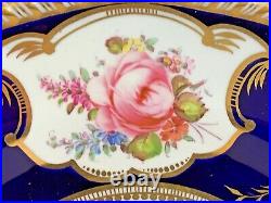 Exceptional Royal Crown Derby Cobalt Blue Background Cabinet Plate 1911