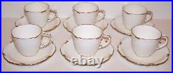 Exquisite Set Of 6 Royal Crown Derby England Regency Demitasse Cups & Saucers