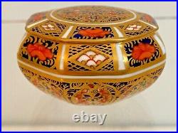 Extremely Rare Miniature Royal Crown Derby 1128 Or Old Imari Box Date 1918