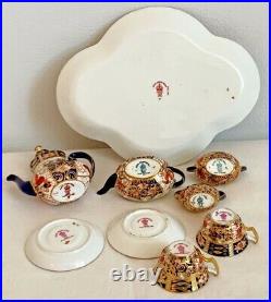 Extremely Rare Royal Crown Derby 2451 Imari Pattern Miniature Tea Set