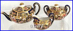 Extremely Rare Royal Crown Derby 6249 Derby Witches 3 Piece Miniature Tea Set