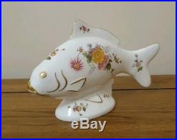 Extremely Rare Royal Crown Derby POSIE PATTERN CARP Paperweight 1st Quality