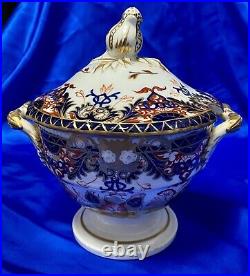 ExtremelyRARE Antique Royal Crown Derby 1820 Porcelain Soup Tureen KINGS Pattern
