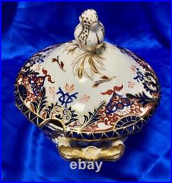 ExtremelyRARE Antique Royal Crown Derby 1820 Porcelain Soup Tureen KINGS Pattern