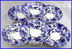 Fine Royal Crown Derby Mikado Pattern Set Of 6 Cereal Bowls