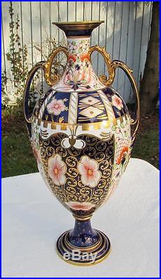 Fabulous 14 Antique Royal Crown Derby Imari Vase and Cover Dated 1919