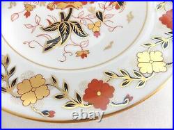 Four (4) Royal Crown Derby Asian Rose Dinner Plates 10 1/2 Duesbury Shape Gold