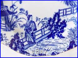 Four Blue Mikado Royal Crown Derby Dessert Plates Blue Chinoiserie Oriental Nice