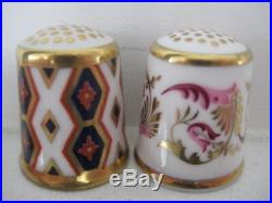 Full Set Of 15 Royal Crown Derby Bone China Thimbles Historical Collection Stand
