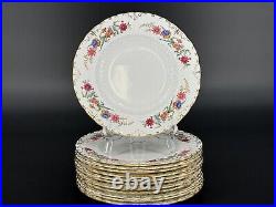 Full Set of (12) Royal Crown Derby CHATSWORTH Bone China 8 3/8 Salad Plates