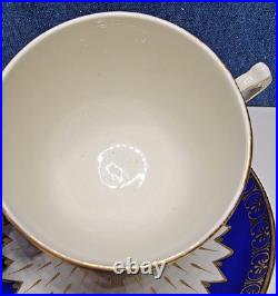 GEORGIAN Ca 1785 Royal Crown DERBY Cobalt Blue ARTICHOKE Bouillon Cup & Saucer