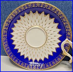 GEORGIAN Ca 1785 Royal Crown DERBY Cobalt Blue ARTICHOKE Bouillon Cup & Saucer