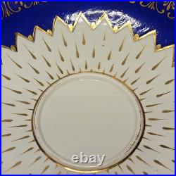 GEORGIAN Ca 1785 Royal Crown DERBY Cobalt Blue ARTICHOKE Bouillon Cup & Saucer